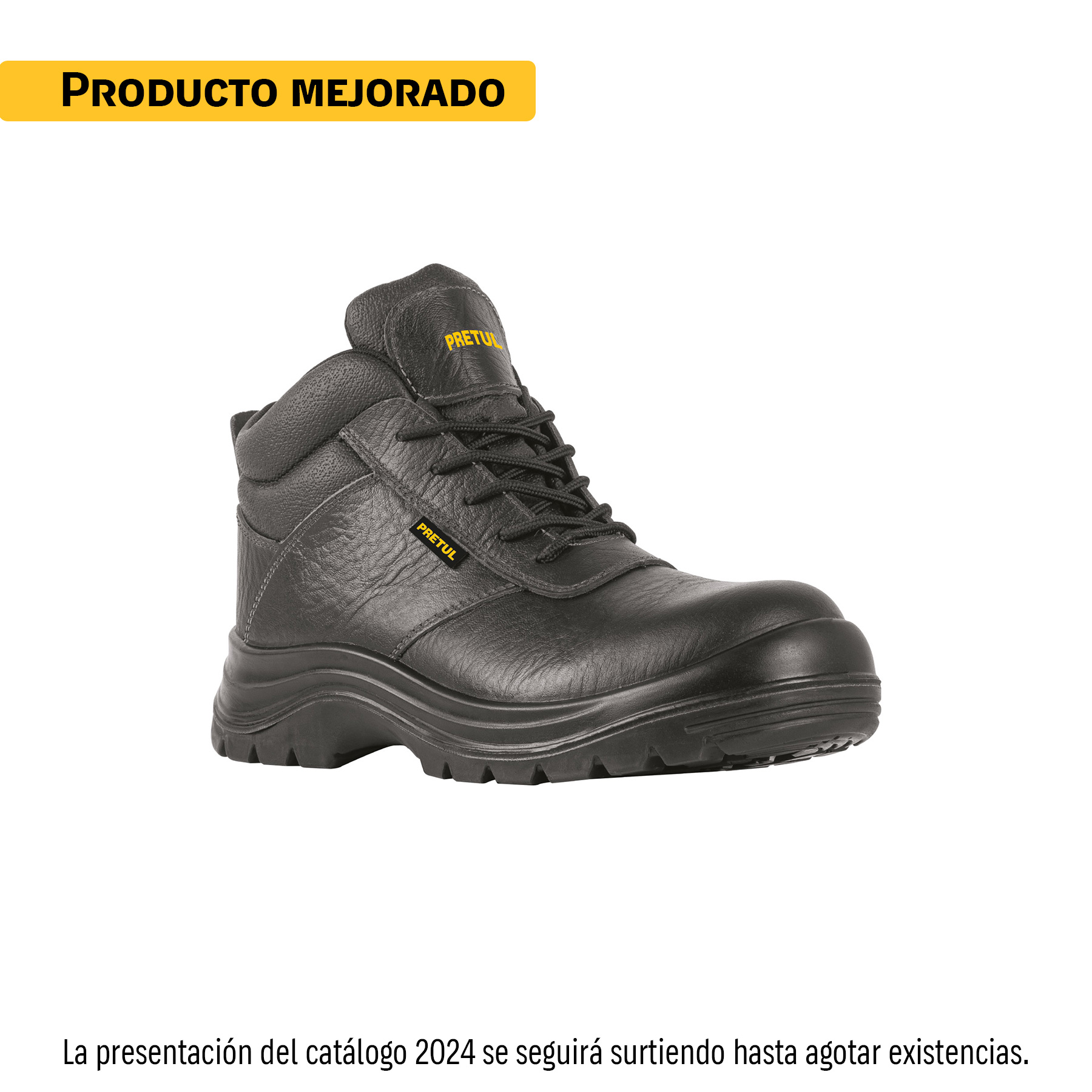 Bota de seguridad negra, #25, casquillo de composite, PRETUL
