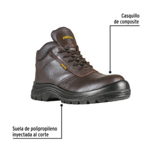 Bota de seguridad café, #26, casquillo de composite, PRETUL - Imagen 3