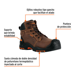 Bota de seguridad café, #25 casquillo de aramida, TRUPER - Imagen 3