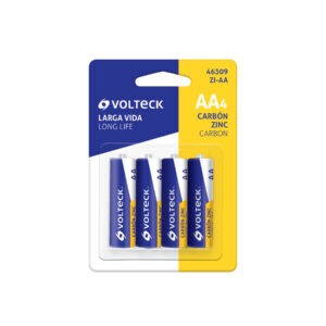 Blíster con 4 pilas zinc-carbón AA, VOLTECK - Imagen 3