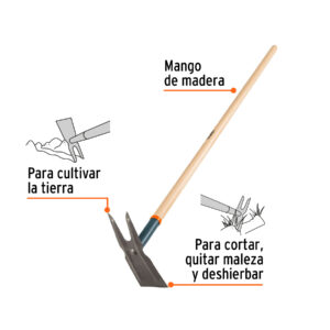 Alternative view of Azadón dos cuernos, mango de madera 54', TRUPER