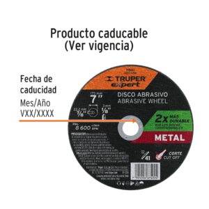 Disco para corte de metal, tipo 41, diámetro 7' EXPERT - Imagen 3