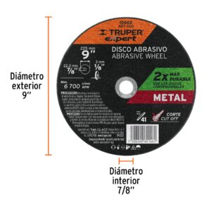 Alternative view of Disco para corte de metal, tipo 41, diámetro 9' EXPERT