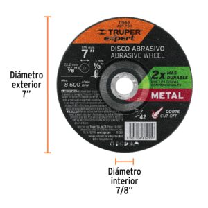 Alternative view of Disco Tipo 42 de 7' x 3.2 mm corte metal, TRUPER EXPERT