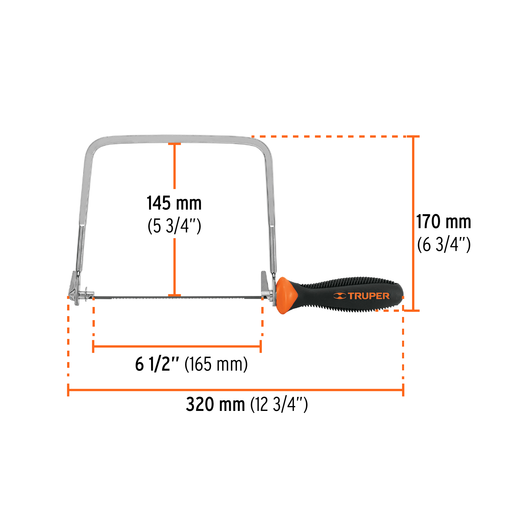Arco calador con 5 seguetas de 6-1/2', TRUPER - Imagen 3