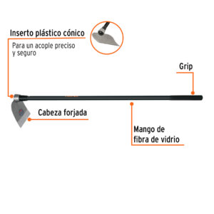 Alternative view of Azadón Centroamericano 2.5 lb, mango de fibra 54', TRUPER