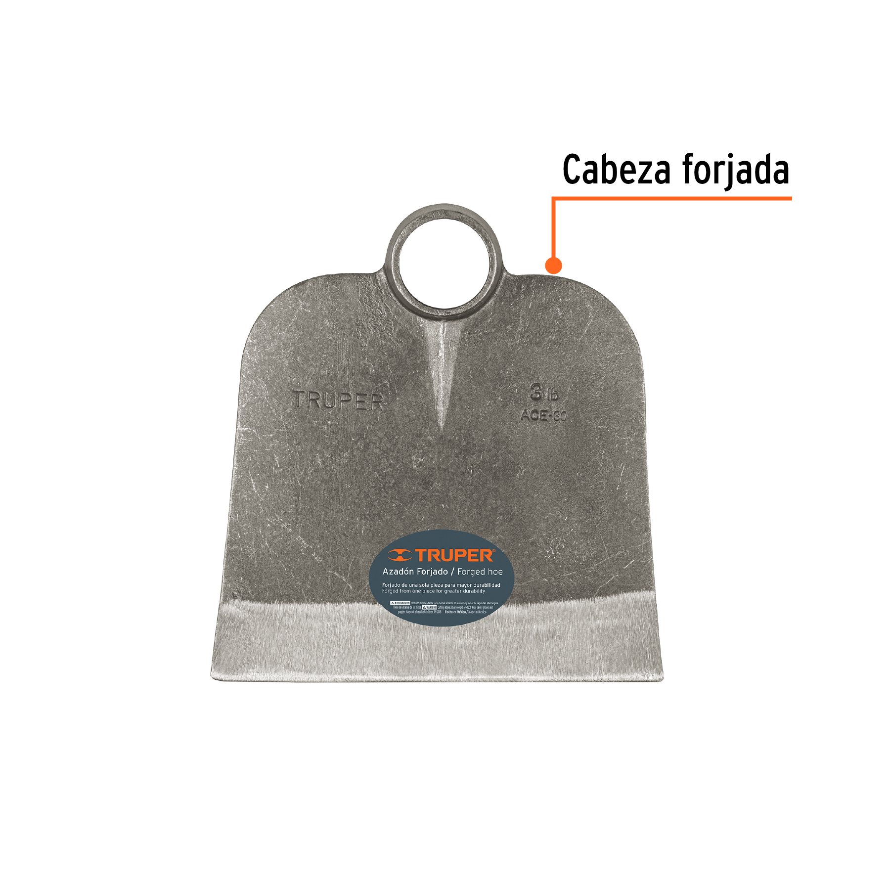 Azadón Centroamericano 3.0, lb sin mango, TRUPER - Imagen 2
