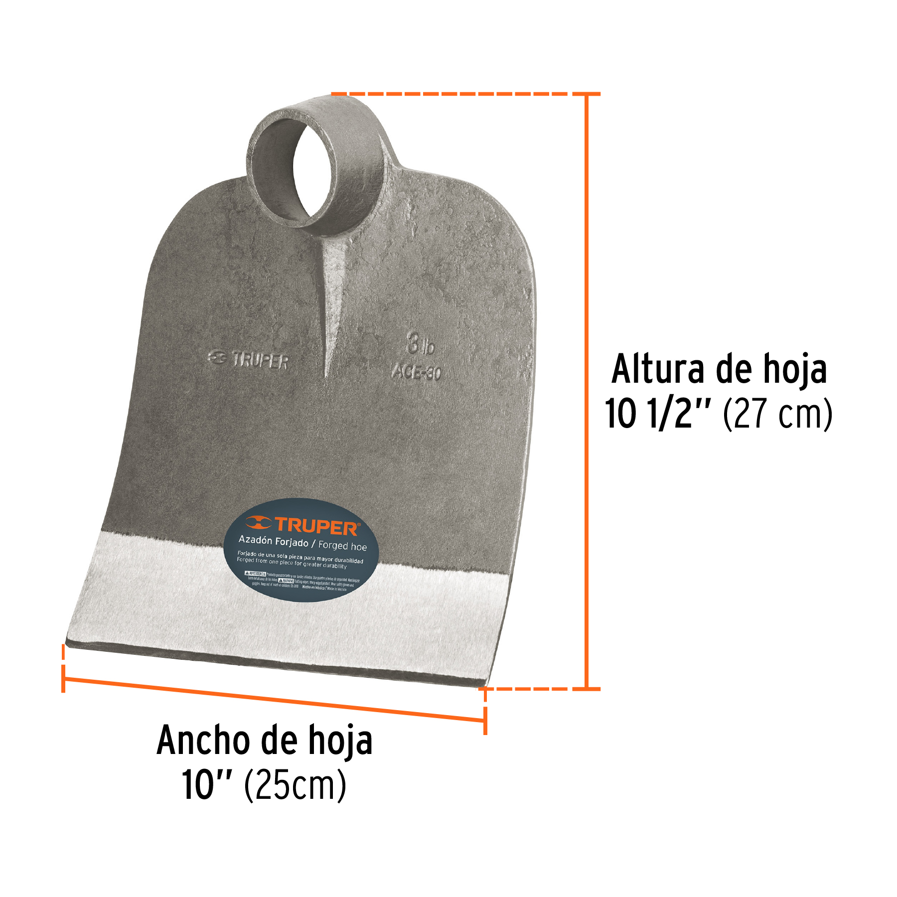 Azadón Centroamericano 3.0, lb sin mango, TRUPER - Imagen 3
