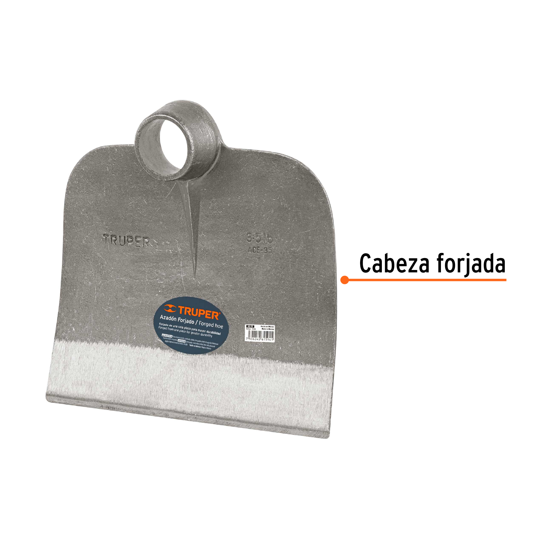 Azadón Centroamericano 3.5, lb sin mango, TRUPER - Imagen 2