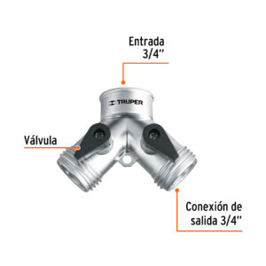 Alternative view of Conector 'Y' 3/4' metálico para manguera, TRUPER