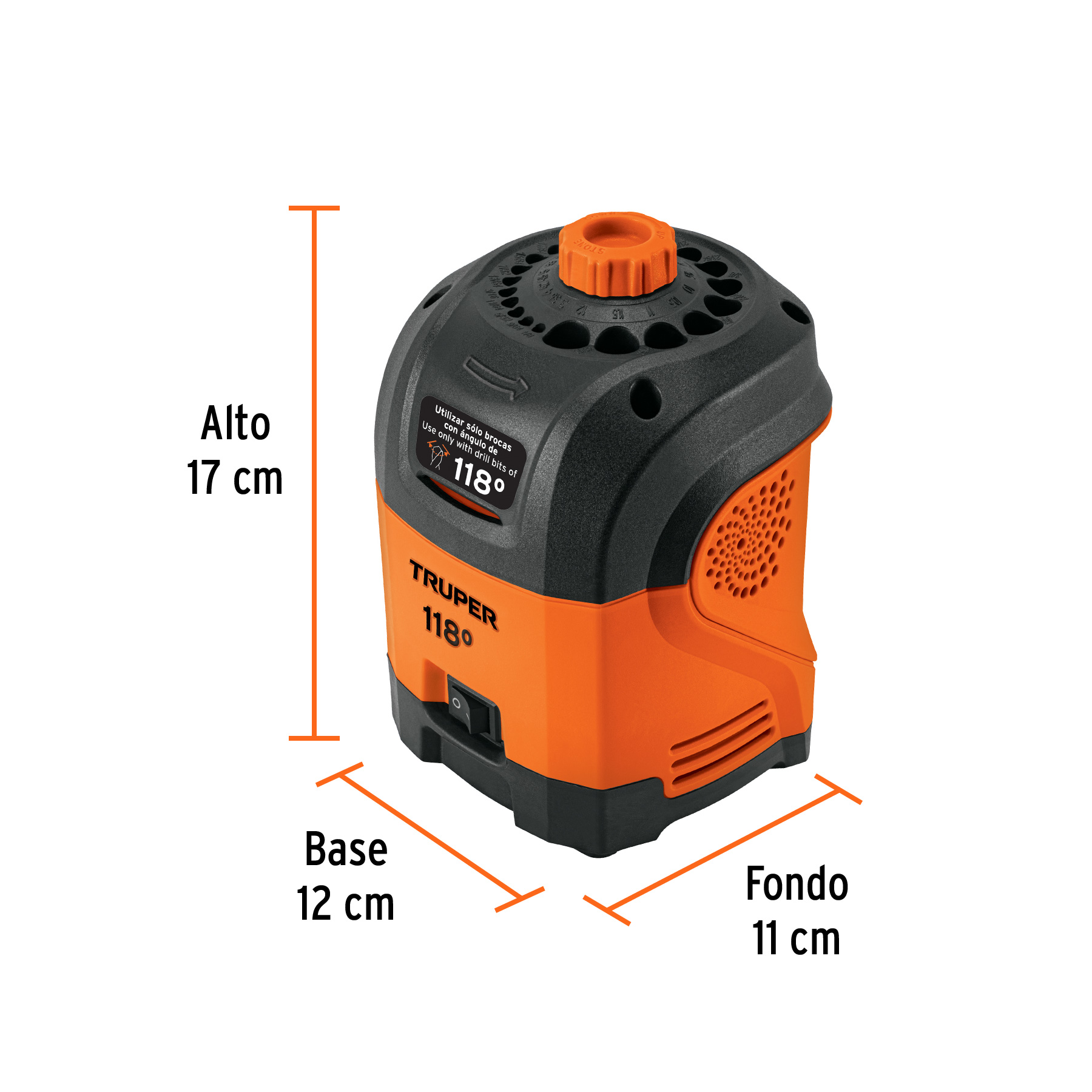 Afilador eléctrico para brocas con punta 118°, TRUPER - Imagen 3