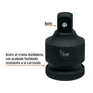 Alternative view of Adaptador de impacto 1/2' (H) x 3/8' (M), TRUPER