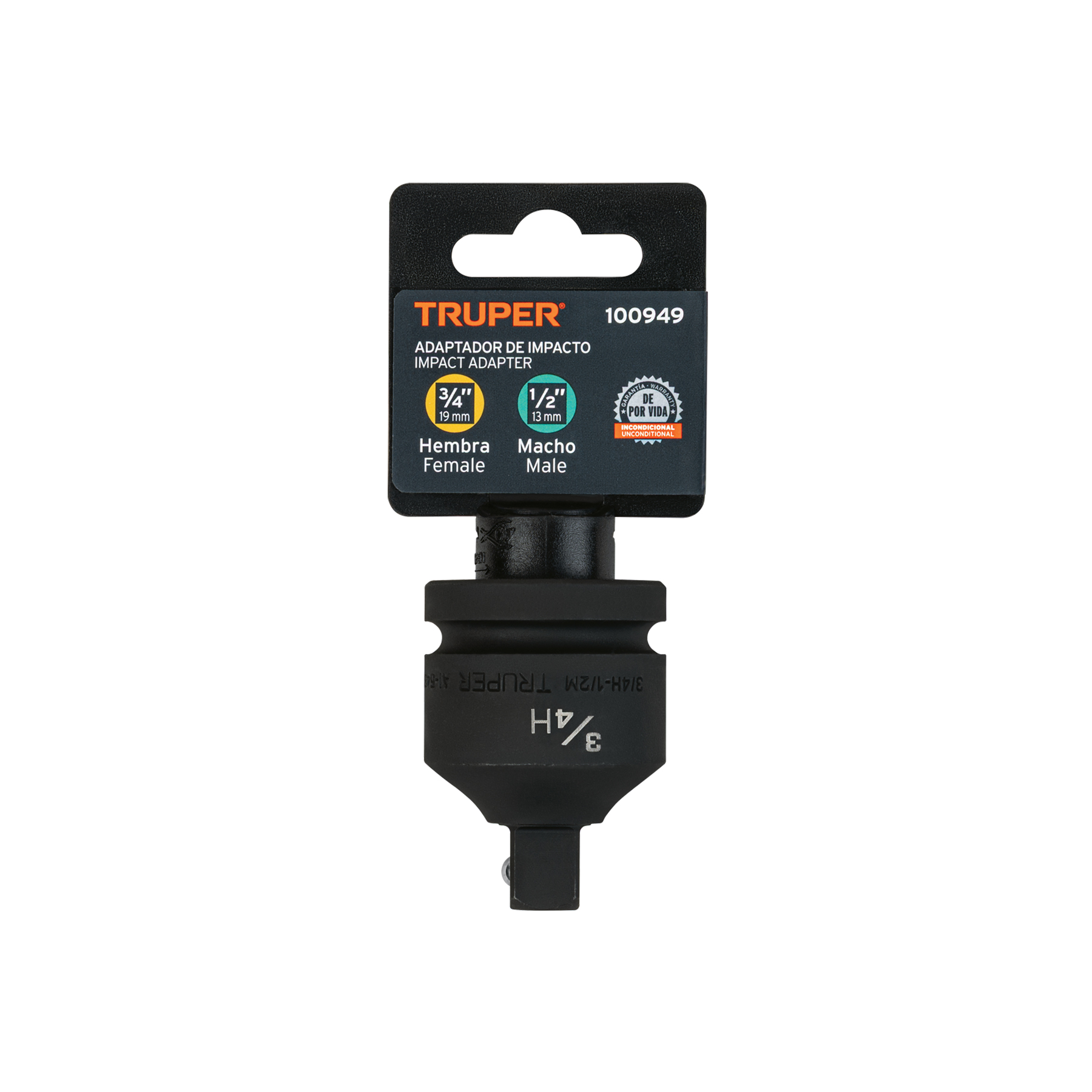 Adaptador de Impacto 3/4' (H) x 1/2' (M), TRUPER - Imagen 4