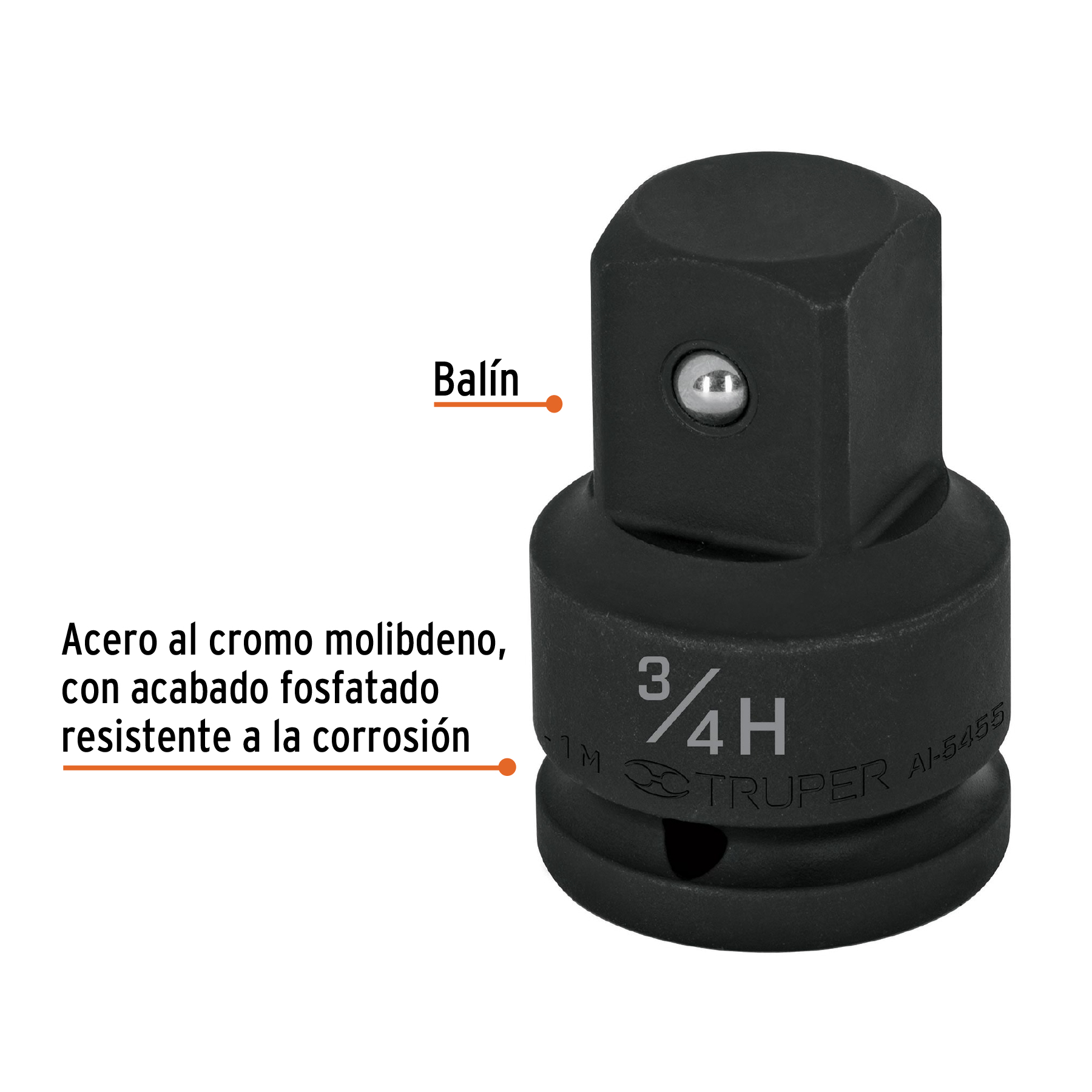 Adaptador de Impacto 3/4' (H) x 1' (M), TRUPER - Imagen 2