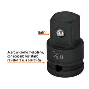 Alternative view of Adaptador de impacto 1/2' (H) x 3/4' (M), TRUPER