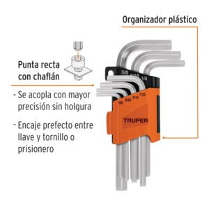 Alternative view of Juego de 7 llaves hexagonales std, con organizador, TRUPER