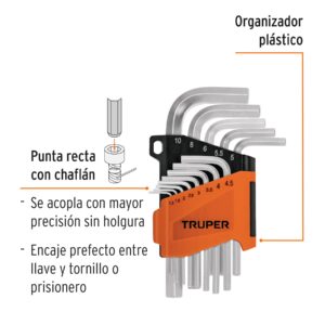 Alternative view of Juego de 13 llaves hexagonales mm, con organizador, TRUPER