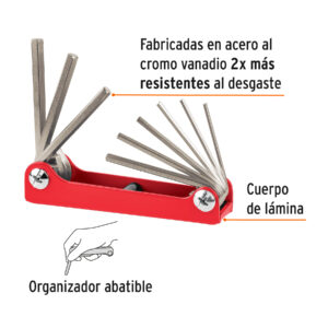 Alternative view of Juego de 9 llaves hexagonales std, tipo navaja, TRUPER
