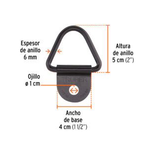 Alternative view of 10 anclajes para amarre de carga, anillo en 'V' espesor 1/4'