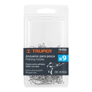Blíster con 100 anzuelos para pesca # 9, TRUPER