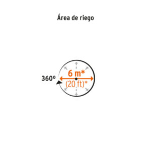Mini aspersor plástico, dos vías, irrigación 360°, TRUPER - Imagen 4