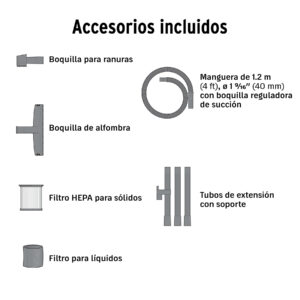 Alternative view of Aspiradora de sólidos y líquidos, 3 gal, plástica, negra
