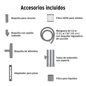 Alternative view of Aspiradora de sólidos y líquidos, 4 gal, plástica, negra