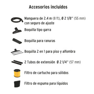 Alternative view of Aspiradora de sólidos y líquidos, 12 gal, acero inox, TRUPER