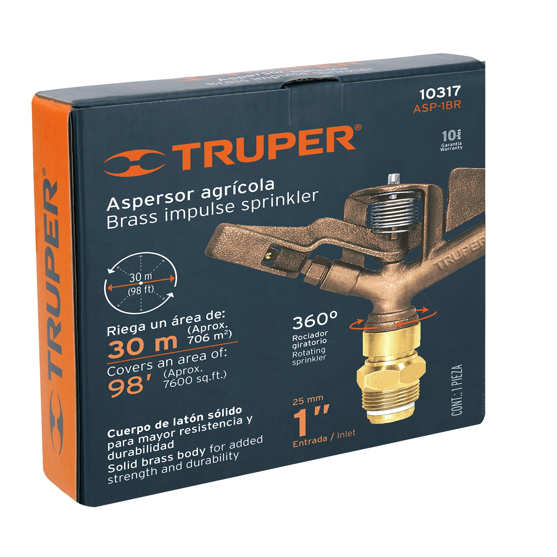 Aspersor agrícola de 1' fundido en latón, TRUPER - Imagen 6