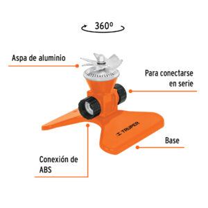 Alternative view of Aspersor base metálica, con aspas de aluminio, TRUPER