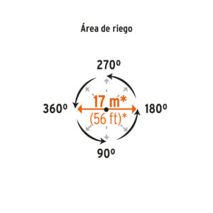 Aspersor plástico 11', dos vías, estaca metálica, TRUPER - Imagen 4