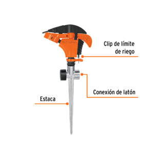 Alternative view of Aspersor plástico 11', dos vías, estaca metálica, TRUPER