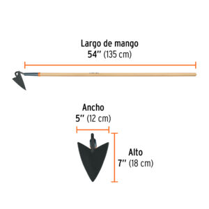 Azadón triangular jardinero, mango de madera 54', TRUPER - Imagen 3