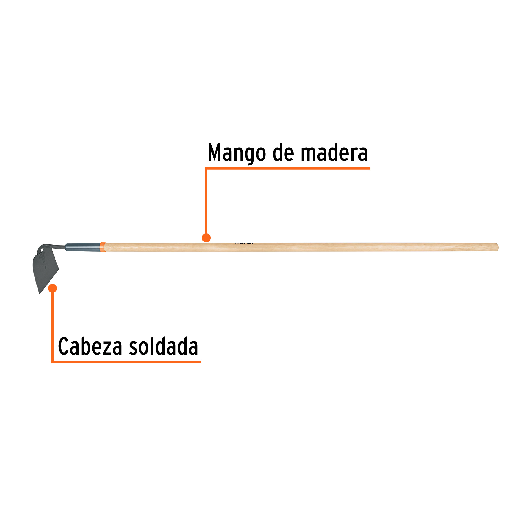 Azadón jardinero Classic, mango de madera 54', TRUPER - Imagen 2