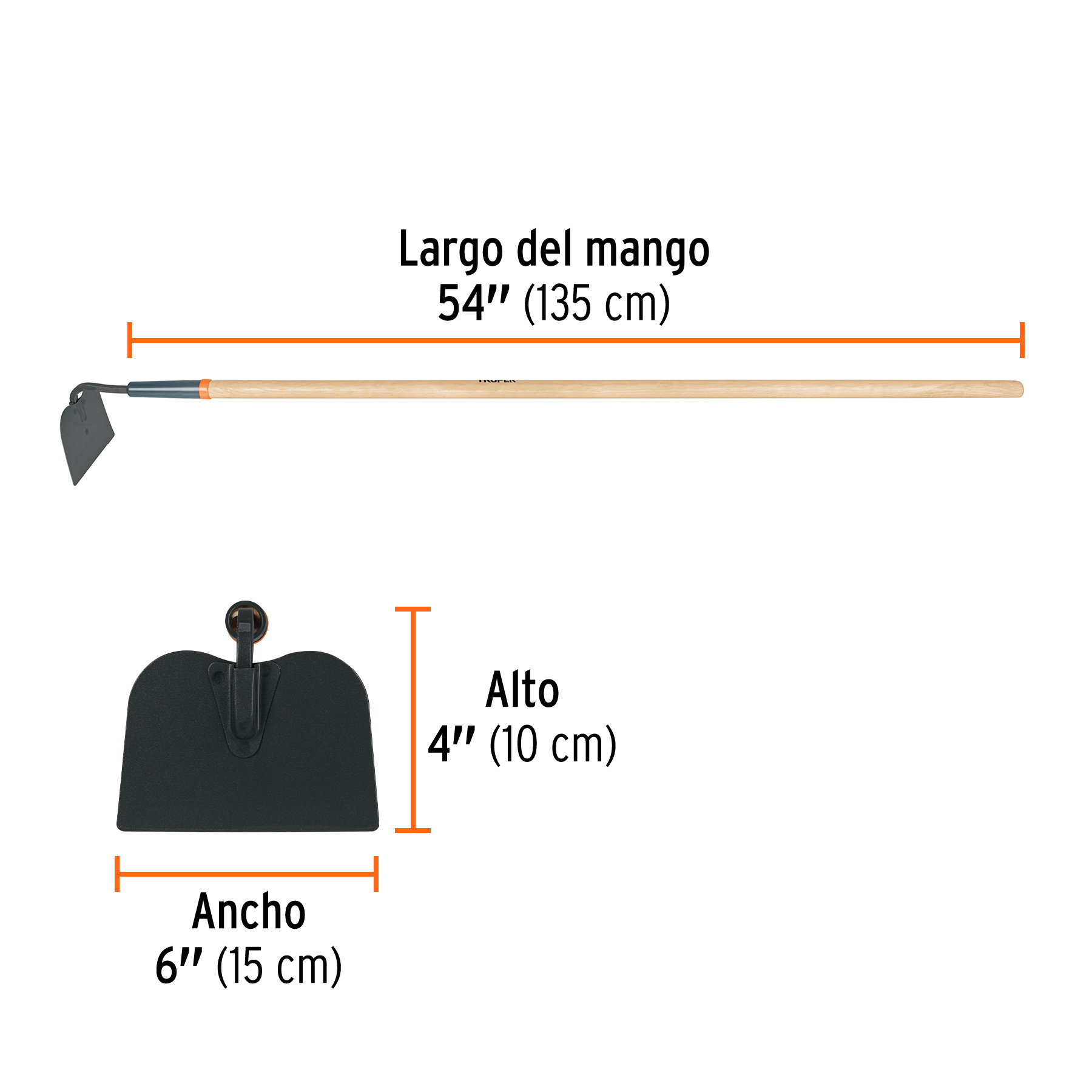 Azadón jardinero Classic, mango de madera 54', TRUPER - Imagen 3