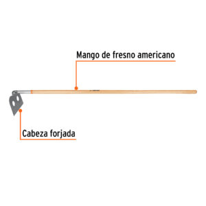 Alternative view of Azadón mezclero, cabeza forjada 10', mango de 60', TRUPER