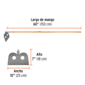 Azadón mezclero, cabeza forjada 10', mango de 60', TRUPER - Imagen 3