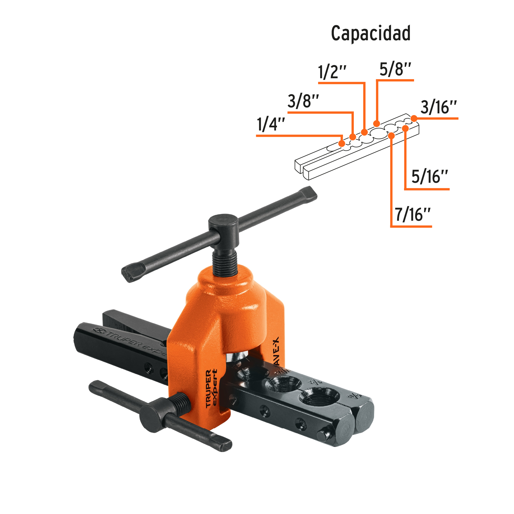 Avellanador profesional de 3/16' a 5/8', TRUPER EXPERT - Imagen 3