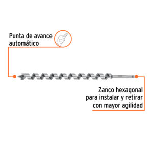 Alternative view of Broca auger tipo berbiquí 1' X 18', TRUPER