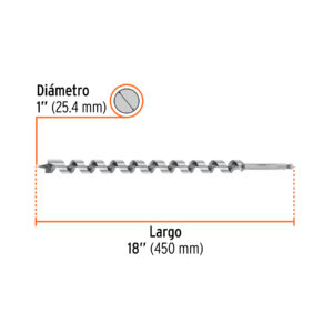 Broca auger tipo berbiquí 1' X 18', TRUPER - Imagen 3