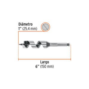 Broca auger tipo berbiquí 1' X 6', TRUPER - Imagen 3