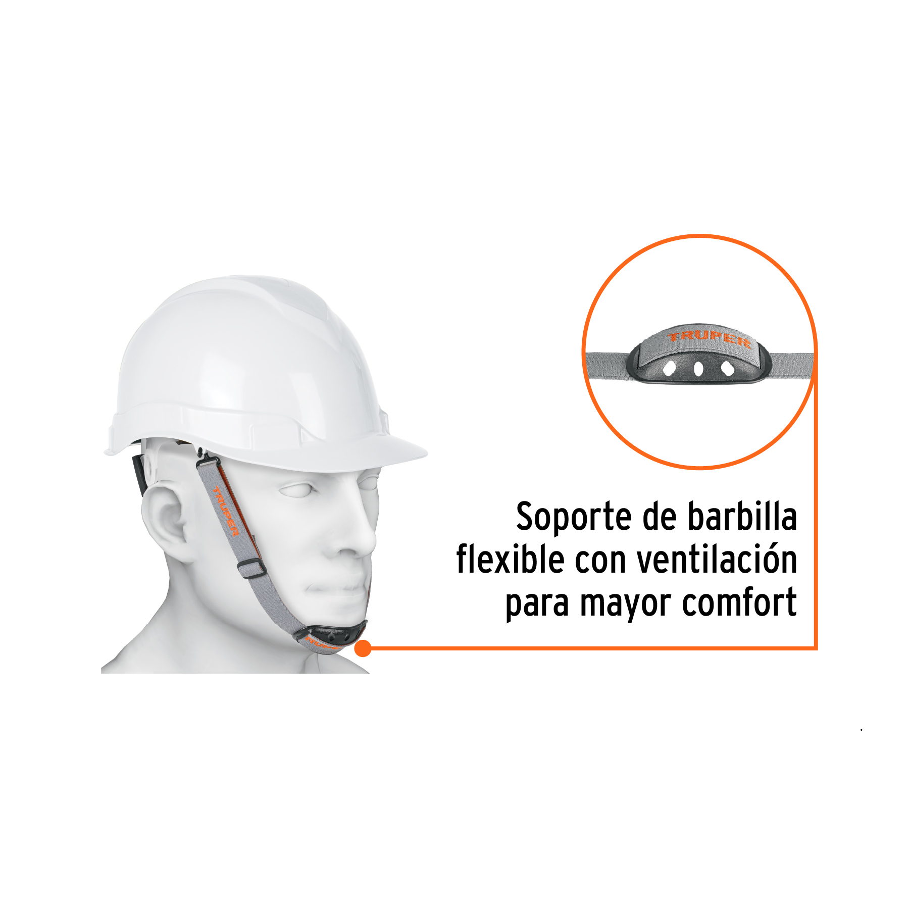 Barboquejo con barbilla para casco de seguridad industrial - Imagen 2