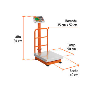Báscula electrónica de plataforma, 200 kg, inoxidable TRUPER - Imagen 3