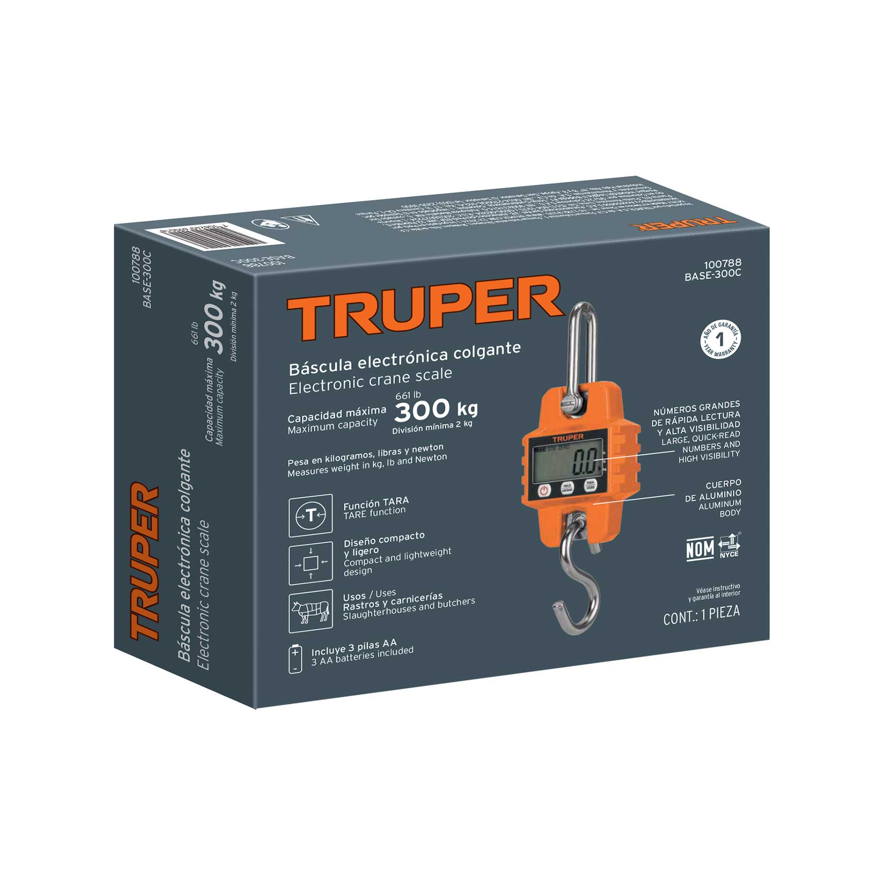 Báscula electrónica colgante, de pilas, 300 kg, TRUPER - Imagen 4