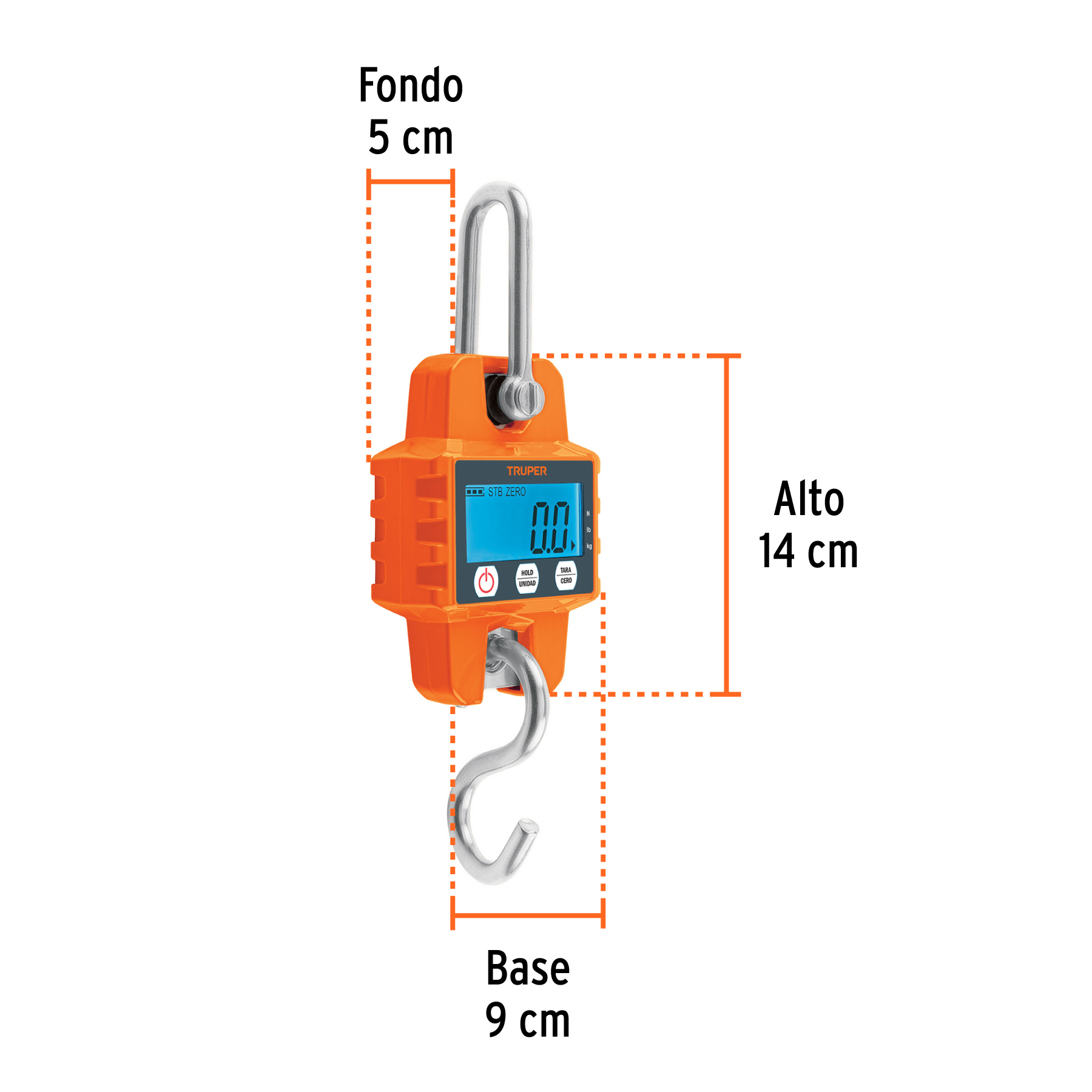 Báscula electrónica colgante, de pilas, 300 kg, TRUPER - Imagen 3