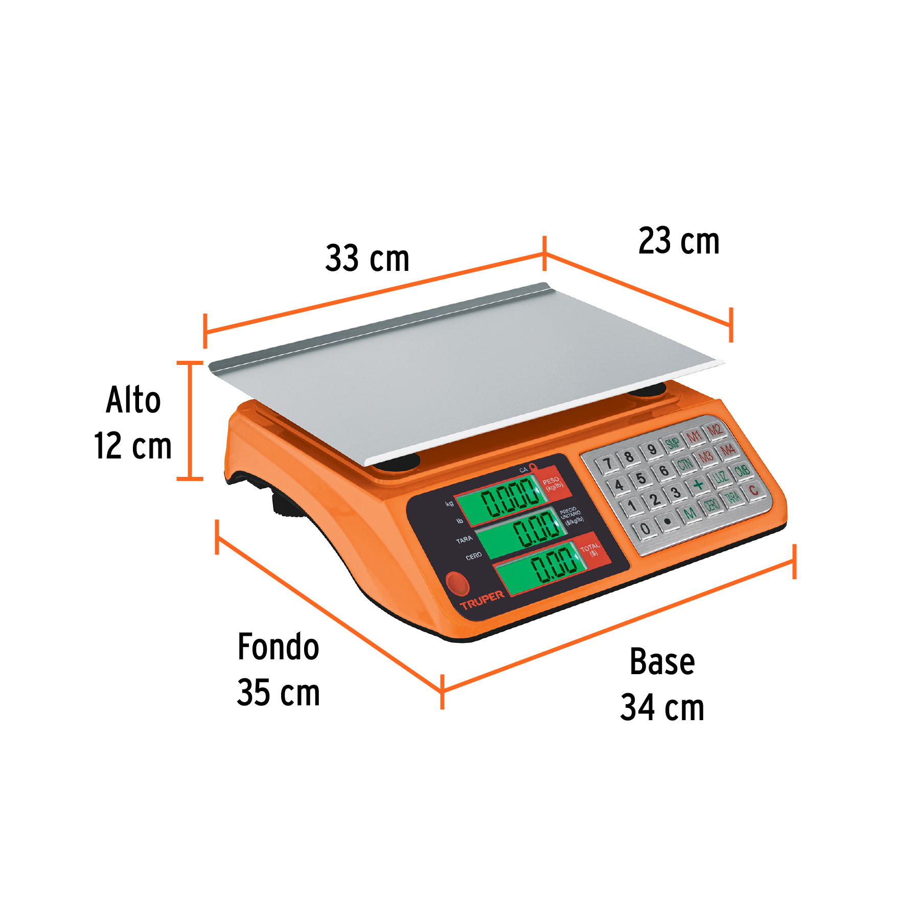 Báscula electrónica multifunciones 40 kg USB, TRUPER - Imagen 3