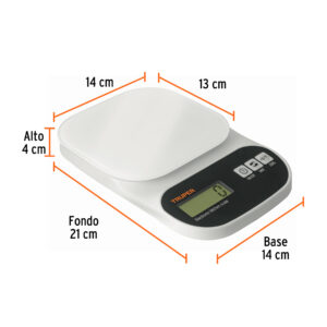 Báscula digital para cocina, plato de vidrio, 5 kg, TRUPER - Imagen 3