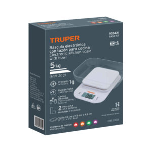 Báscula digital para cocina, con tazón, 5 kg, TRUPER - Imagen 4