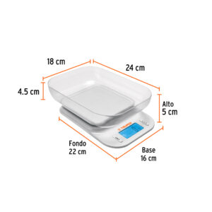Alternative view of Báscula digital para cocina, con tazón, 5 kg, TRUPER