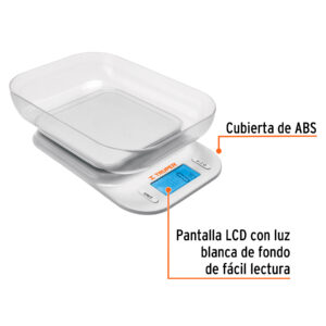 Báscula digital para cocina, con tazón, 5 kg, TRUPER - Imagen 3
